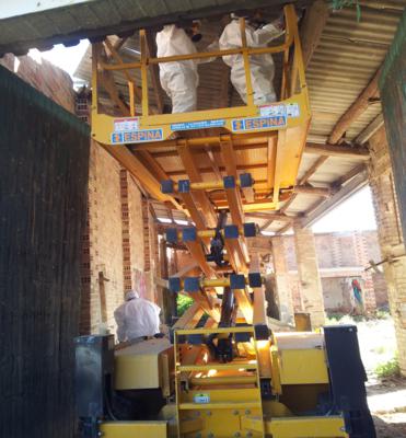 Retirada de placas fibrocemento con medios mecanicos